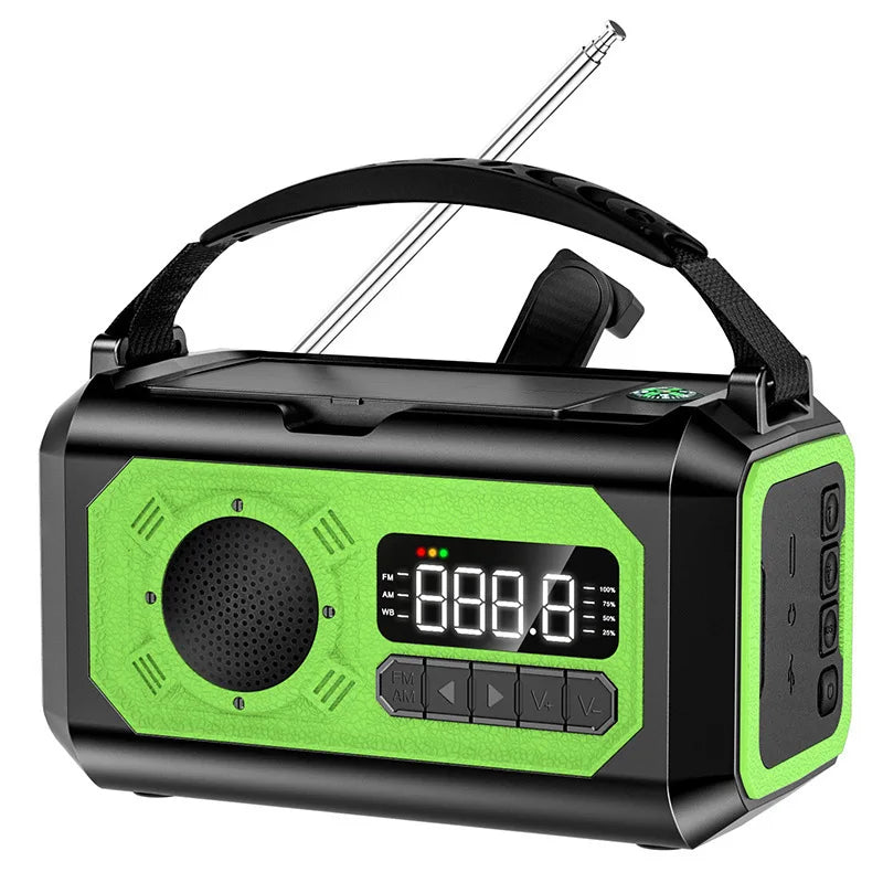 Portable Emergency Radio Solar Hand Crank AM/FM/NOAA Weather Radio Power Bank Flashlight SOS Alarm Outdoor Survival Supplies