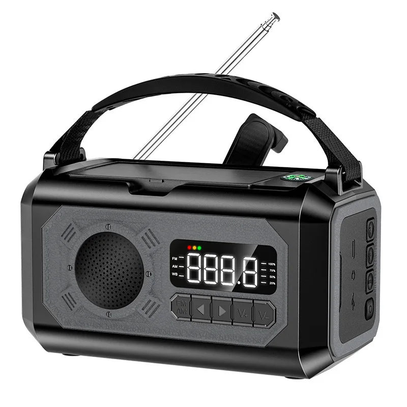 Portable Emergency Radio Solar Hand Crank AM/FM/NOAA Weather Radio Power Bank Flashlight SOS Alarm Outdoor Survival Supplies