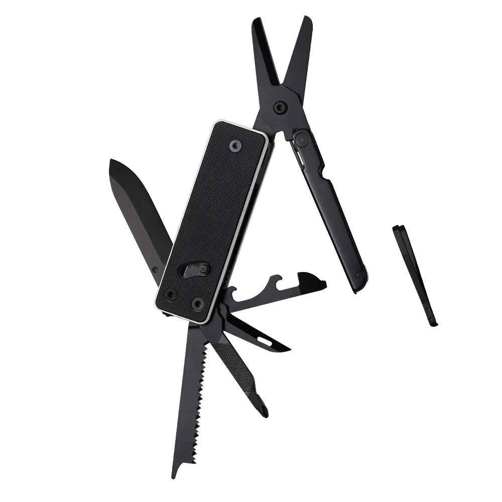 ROXON KS2EMulti-function pocket knife with big scissor tool, G10 handle and Pocket clip good for Campin