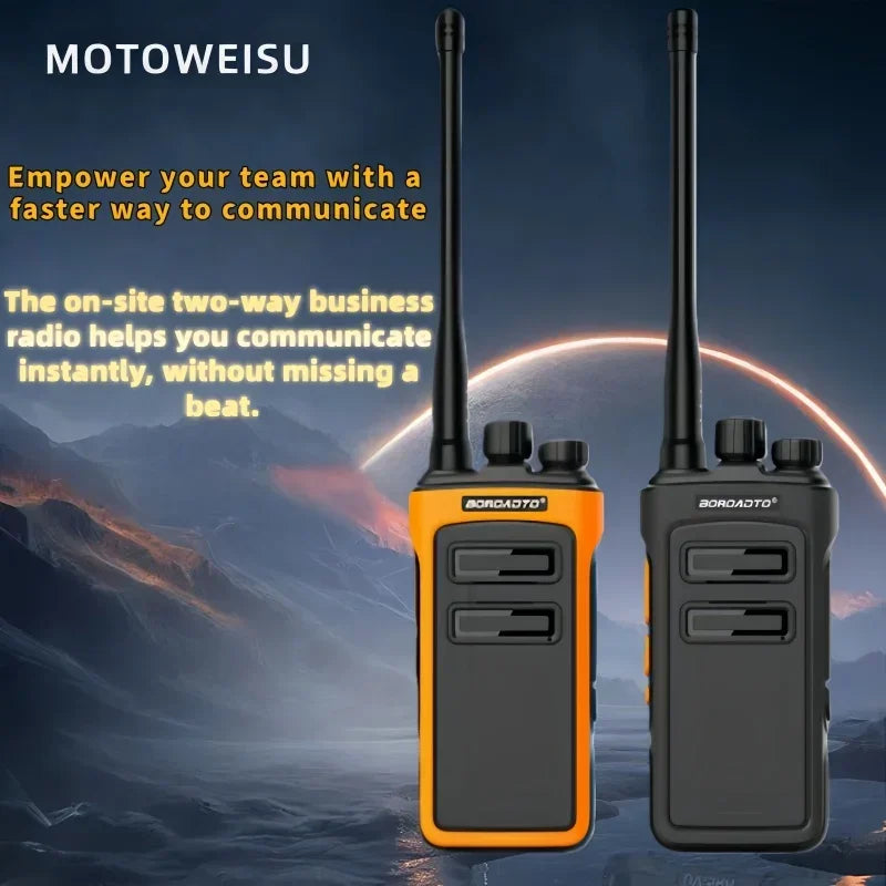 MOTOWEISU Portable Two Way Long Range High Power Walkie Talkie UHF 400-470 Mhz VOX Clear Sound Upgrade Two Way Radio for Outdoor