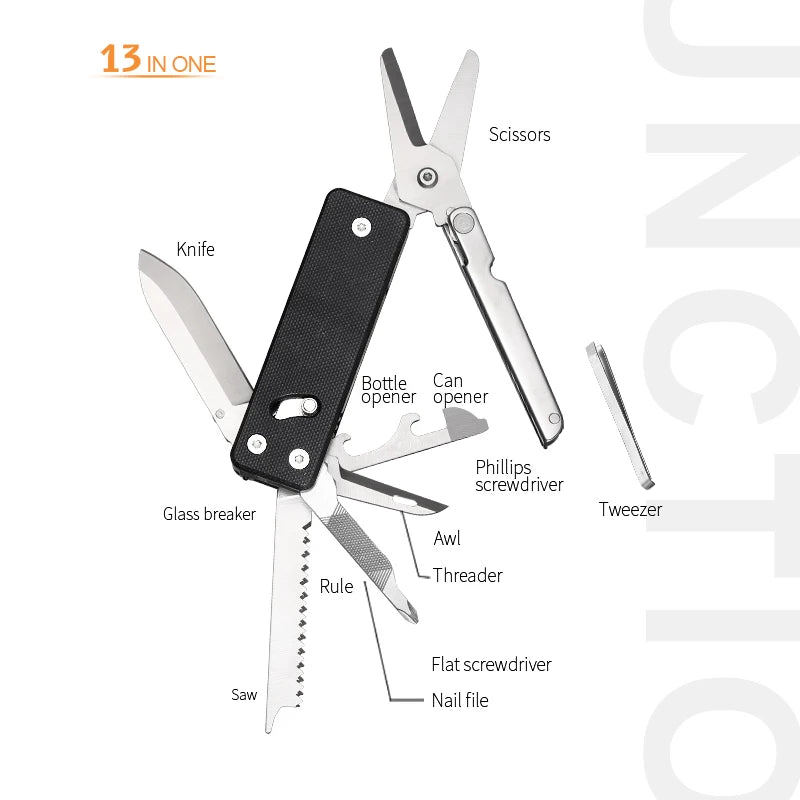 ROXON KS2EMulti-function pocket knife with big scissor tool, G10 handle and Pocket clip good for Campin