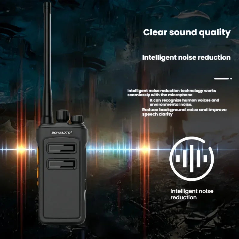 MOTOWEISU Portable Two Way Long Range High Power Walkie Talkie UHF 400-470 Mhz VOX Clear Sound Upgrade Two Way Radio for Outdoor
