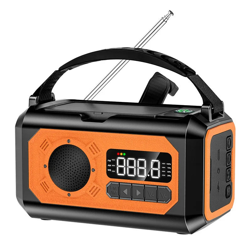 Portable Emergency Radio Solar Hand Crank AM/FM/NOAA Weather Radio Power Bank Flashlight SOS Alarm Outdoor Survival Supplies