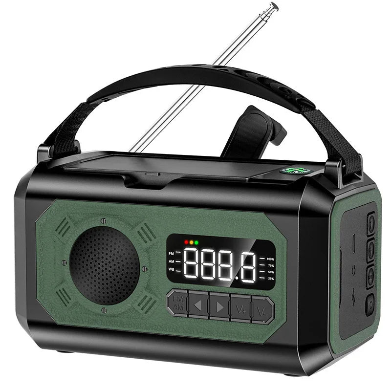 Portable Emergency Radio Solar Hand Crank AM/FM/NOAA Weather Radio Power Bank Flashlight SOS Alarm Outdoor Survival Supplies