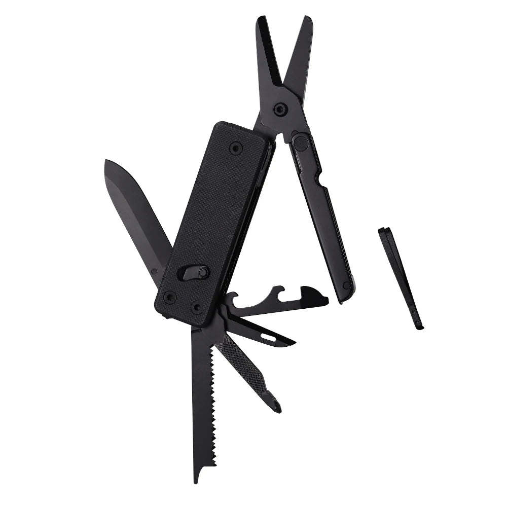 ROXON KS2EMulti-function pocket knife with big scissor tool, G10 handle and Pocket clip good for Campin