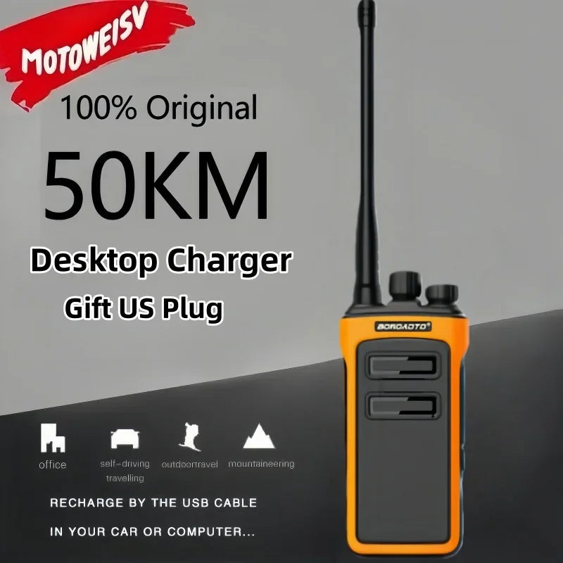 MOTOWEISU Portable Two Way Long Range High Power Walkie Talkie UHF 400-470 Mhz VOX Clear Sound Upgrade Two Way Radio for Outdoor