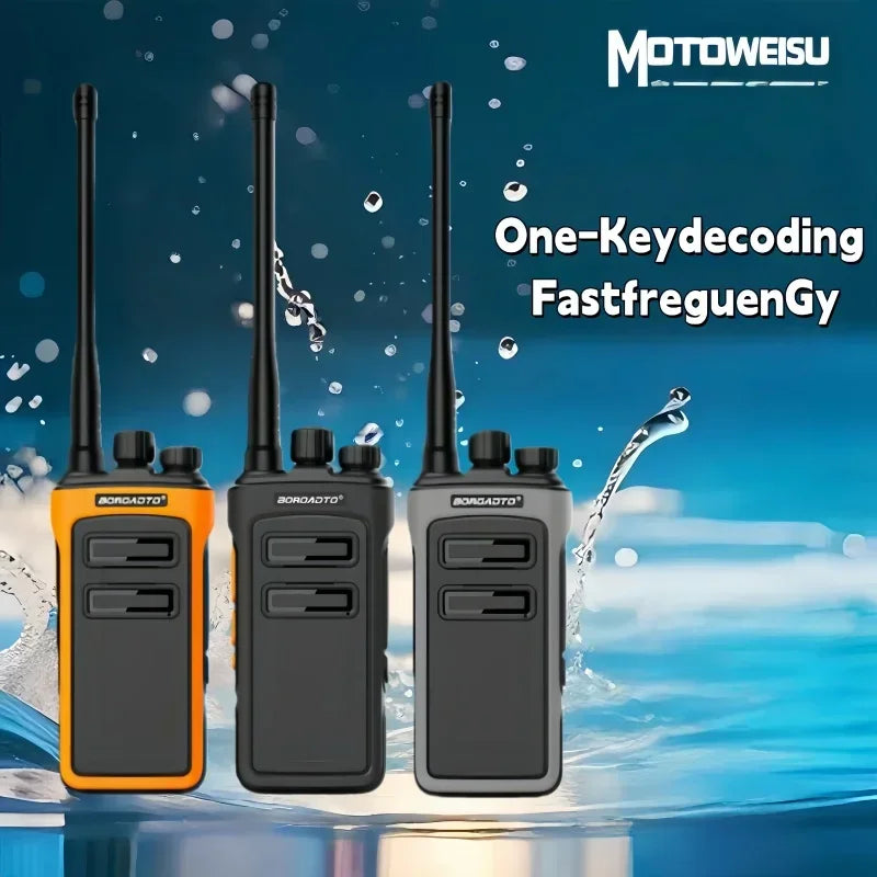 MOTOWEISU Portable Two Way Long Range High Power Walkie Talkie UHF 400-470 Mhz VOX Clear Sound Upgrade Two Way Radio for Outdoor